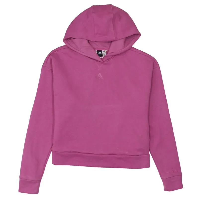 Adidas Pink Hoodie Women’s Large Embroidered Chest Logo Fleece Lined Pullover Sweatshirt made by Adidas