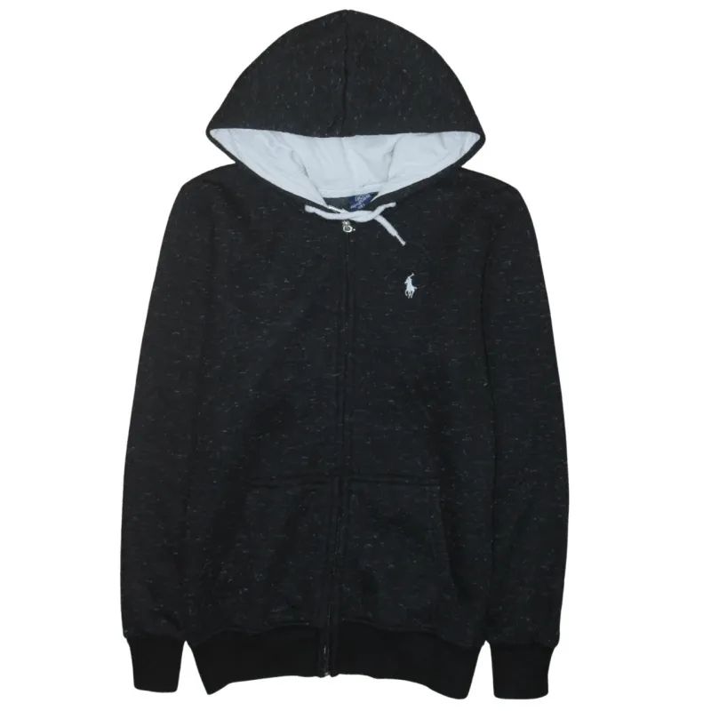 Polo Ralph Lauren Black Zip Hoodie Women’s Large Embroidered Pony Logo Fleece Sweatshirt made by Polo by Ralph Lauren