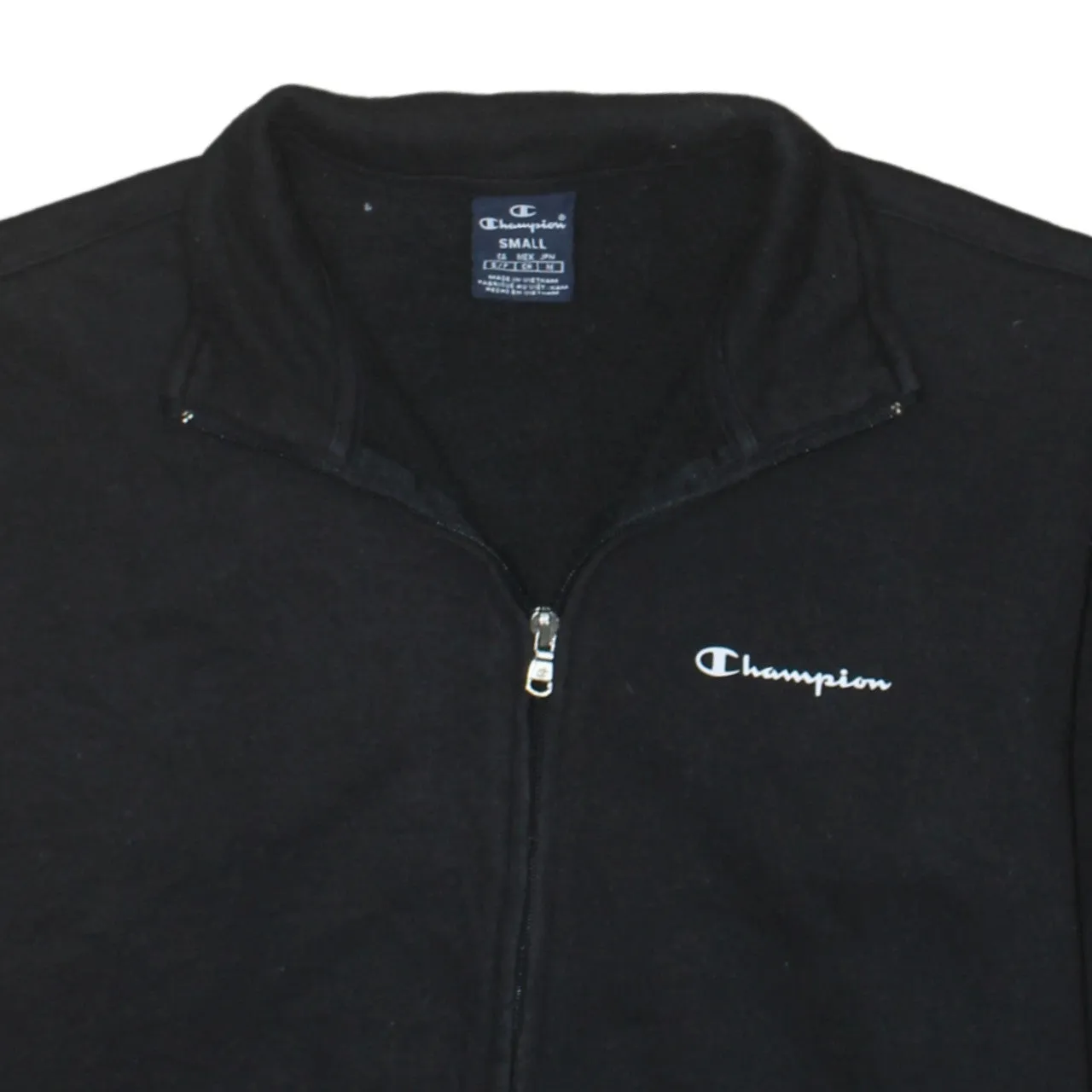 Champion Black Full Zip Sweatshirt Men's Small Embroidered Chest Logo Pockets Track Top sold by Vintage Club product image thumbnail 3