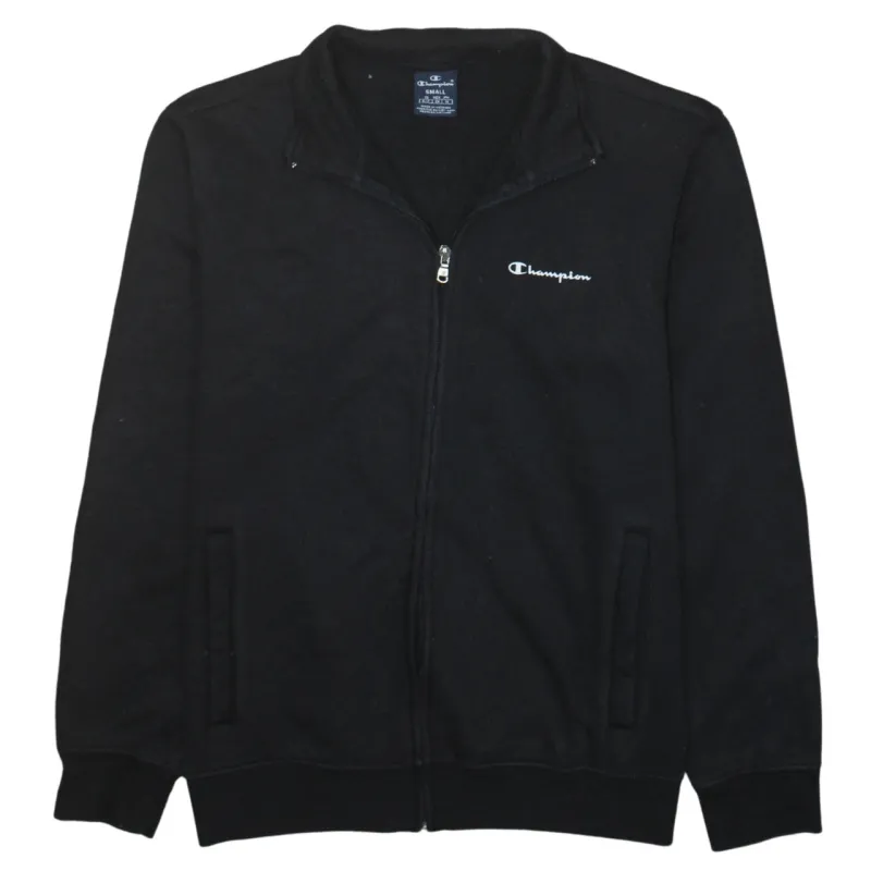 Champion Black Full Zip Sweatshirt Men's Small Embroidered Chest Logo Pockets Track Top sold by Vintage Club