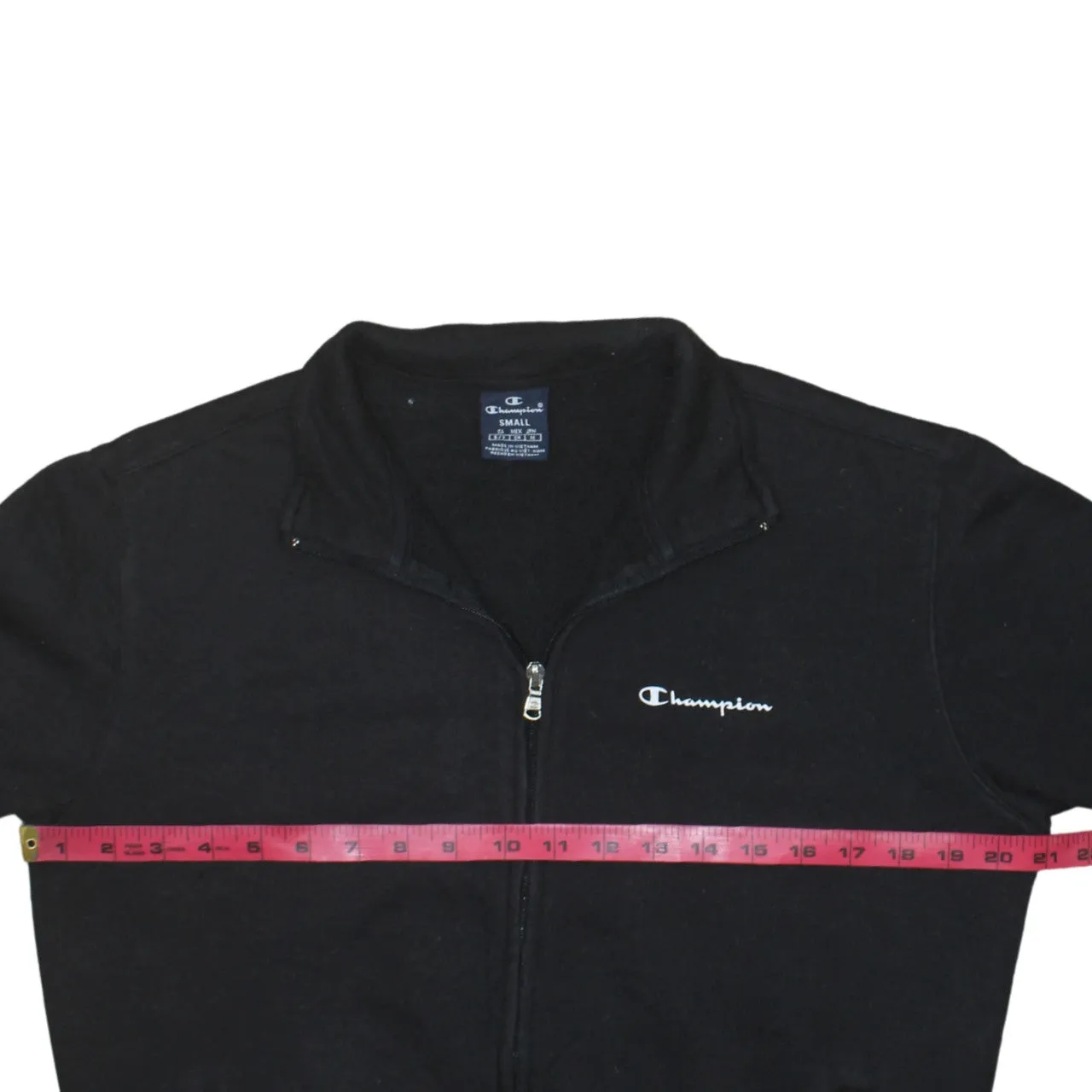 Champion Black Full Zip Sweatshirt Men's Small Embroidered Chest Logo Pockets Track Top sold by Vintage Club product image thumbnail 5