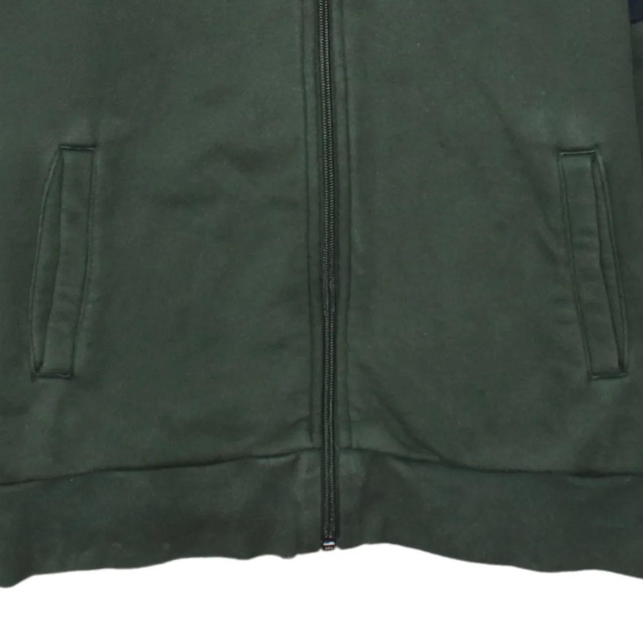 Adidas Khaki Green Hoodie Women’s Large Trefoil Embroidered Logo Three Stripe Zip Sweatshirt sold by Vintage Club product image thumbnail 4