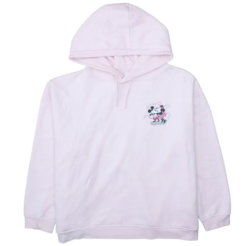 Disney Pink Hoodie Women’s 2XL Embroidered Minnie Mickey Graphic Fleece Pullover Top sold by Vintage Club