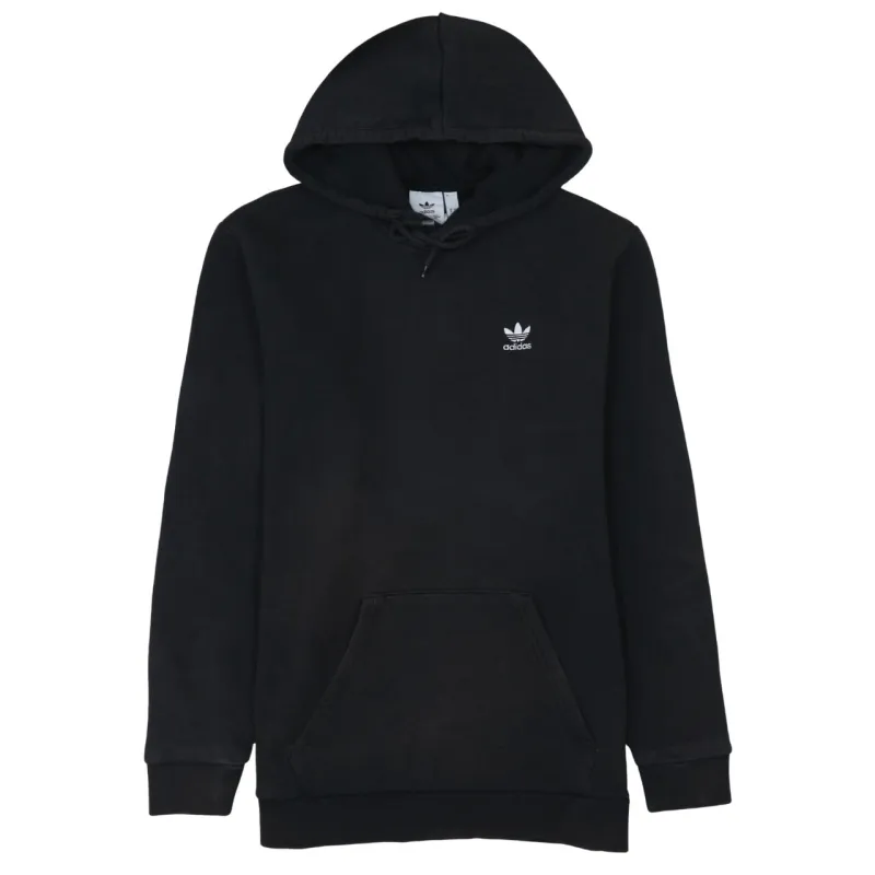 Adidas Black Hoodie Men’s Medium Embroidered Trefoil Logo Front Pocket Pullover Sweatshirt sold by Vintage Club