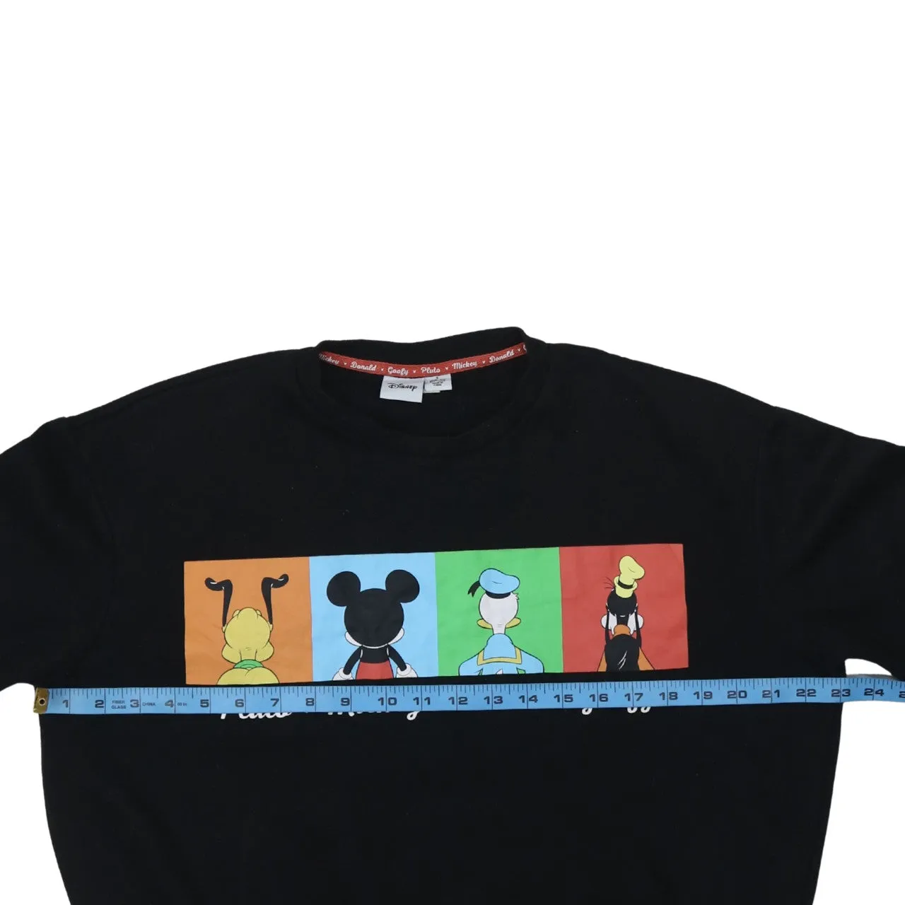 Disney Black Sweatshirt Women's Small Printed Pluto Mickey Donald Goofy Graphic Pullover Top sold by Vintage Club product image thumbnail 5