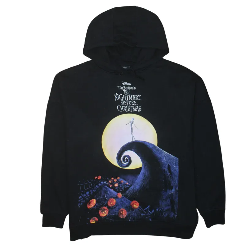 Disney Black Nightmare Before Christmas Hoodie Women’s XSmall Printed Front Graphic Pullover Sweatshirt made by Disney