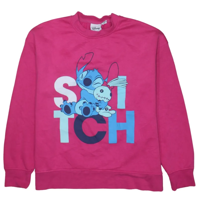 Disney Pink Stitch Sweatshirt Women’s Small Printed Graphic Crewneck Pullover Fleece Top sold by Vintage Club