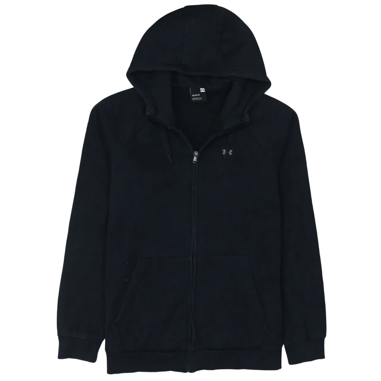 Under Armour Black Full Zip Hoodie Women’s Large Embroidered Chest Logo Front Pockets Sweatshirt sold by Vintage Club