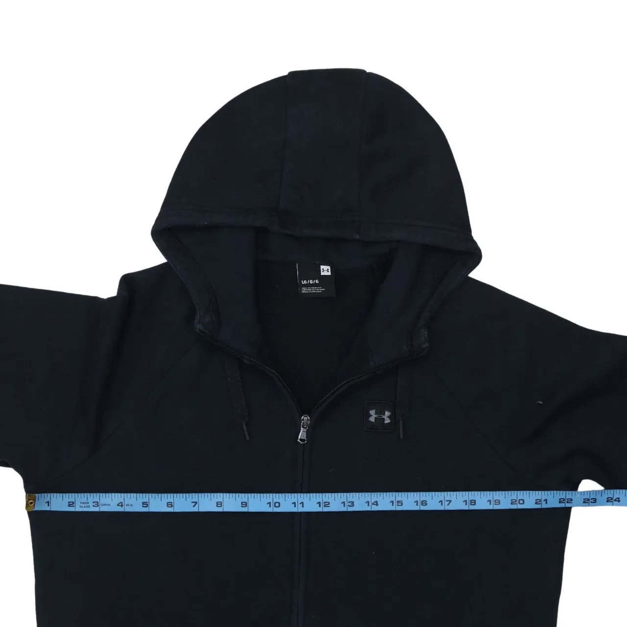 Under Armour Black Full Zip Hoodie Women’s Large Embroidered Chest Logo Front Pockets Sweatshirt sold by Vintage Club product image thumbnail 5