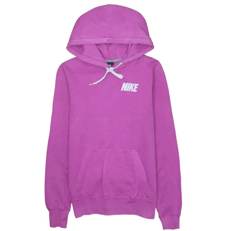 Nike Pink Pullover Hoodie Women's Small Printed Chest Logo Front Pocket Sweatshirt sold by Vintage Club