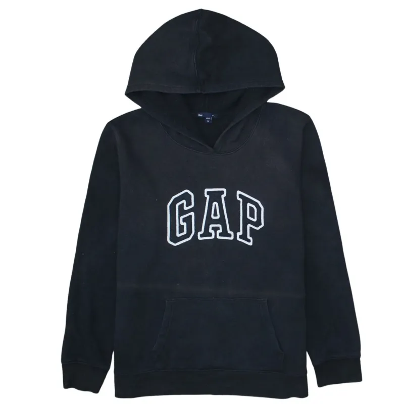 Gap Black Hoodie Women’s XLarge Embroidered Arch Logo Front Pocket Pullover Sweatshirt sold by Vintage Club