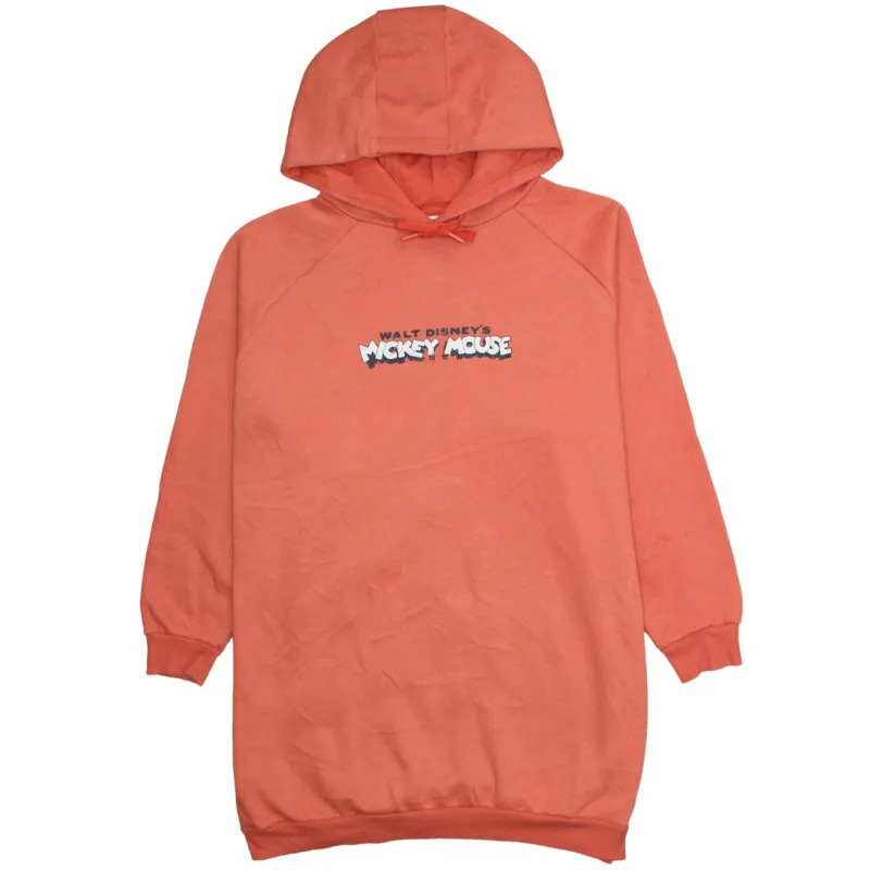 Disney Orange Hoodie Women’s Medium Printed Mickey Mouse Graphic Primark Cares Sweatshirt sold by Vintage Club