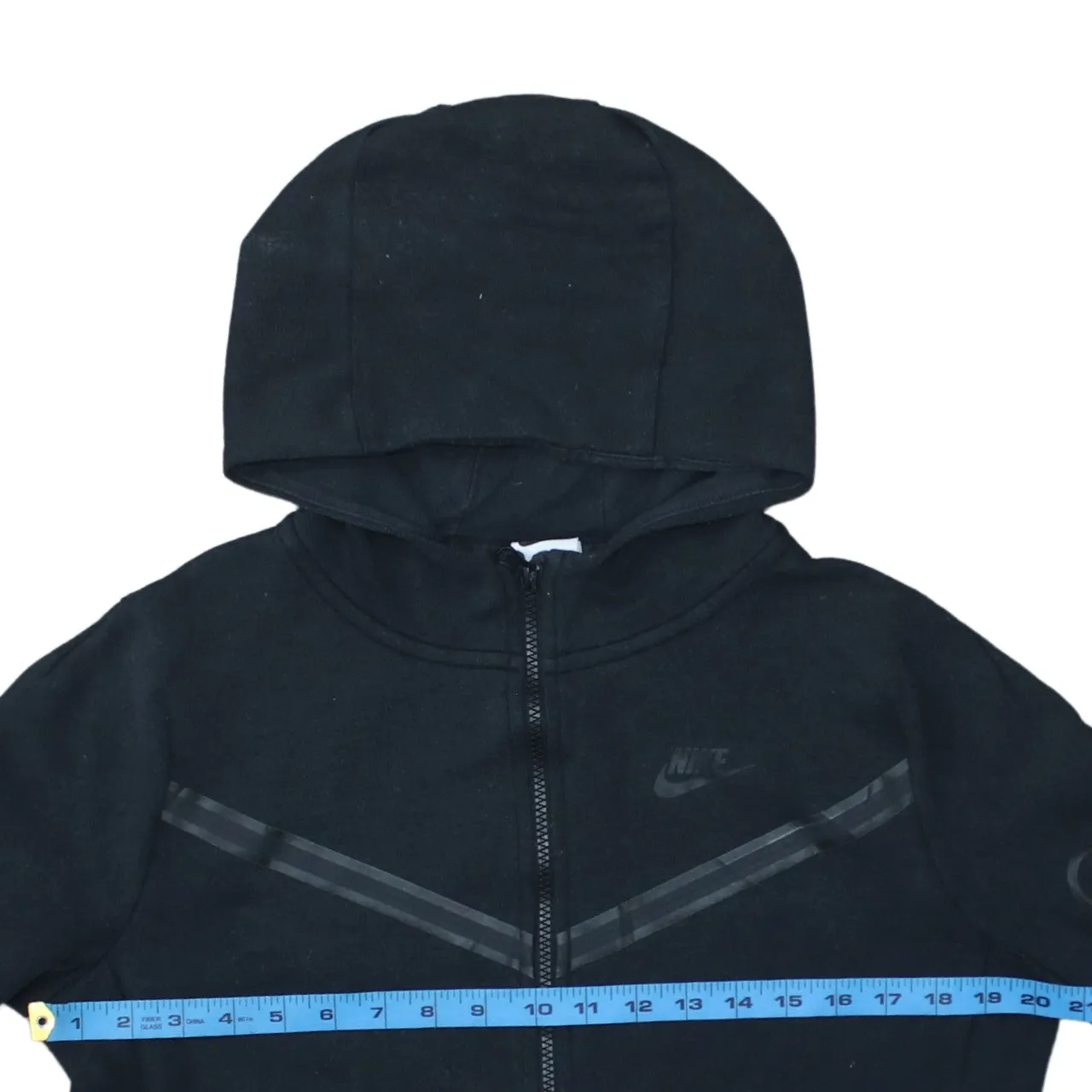 Nike Black Full Zip Hoodie Women’s XLarge Printed Swoosh Sleeve Zip Pocket Sweatshirt sold by Vintage Club product image thumbnail 5