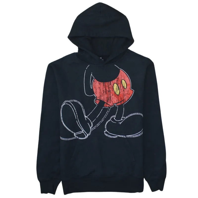 Disney Black Hoodie Women’s XLarge Mickey Mouse Printed Graphic Pullover Sweatshirt sold by Vintage Club