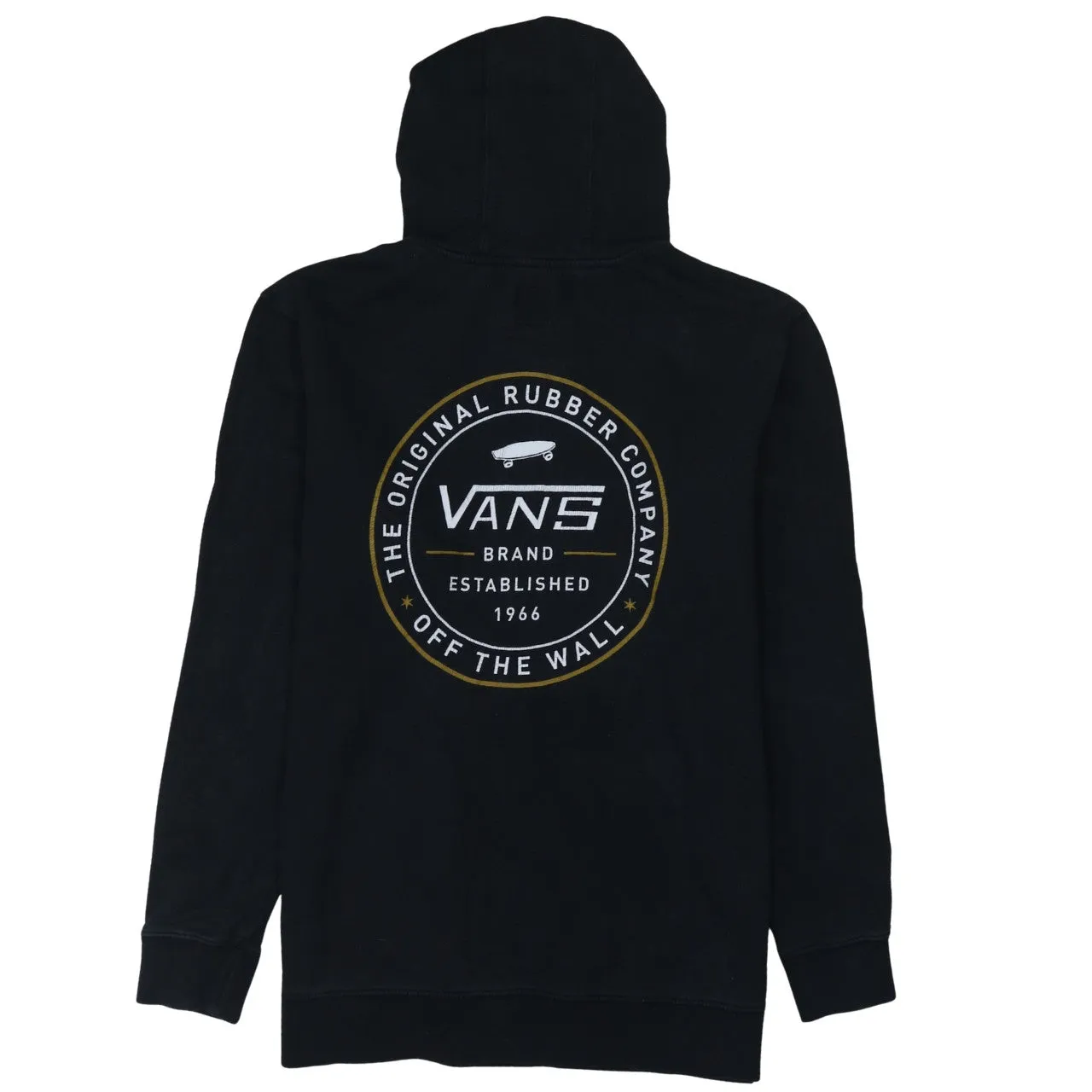 Vans Black Hoodie Women’s Medium Printed Back Logo Front Pocket Pullover Sweatshirt sold by Vintage Club product image thumbnail 2