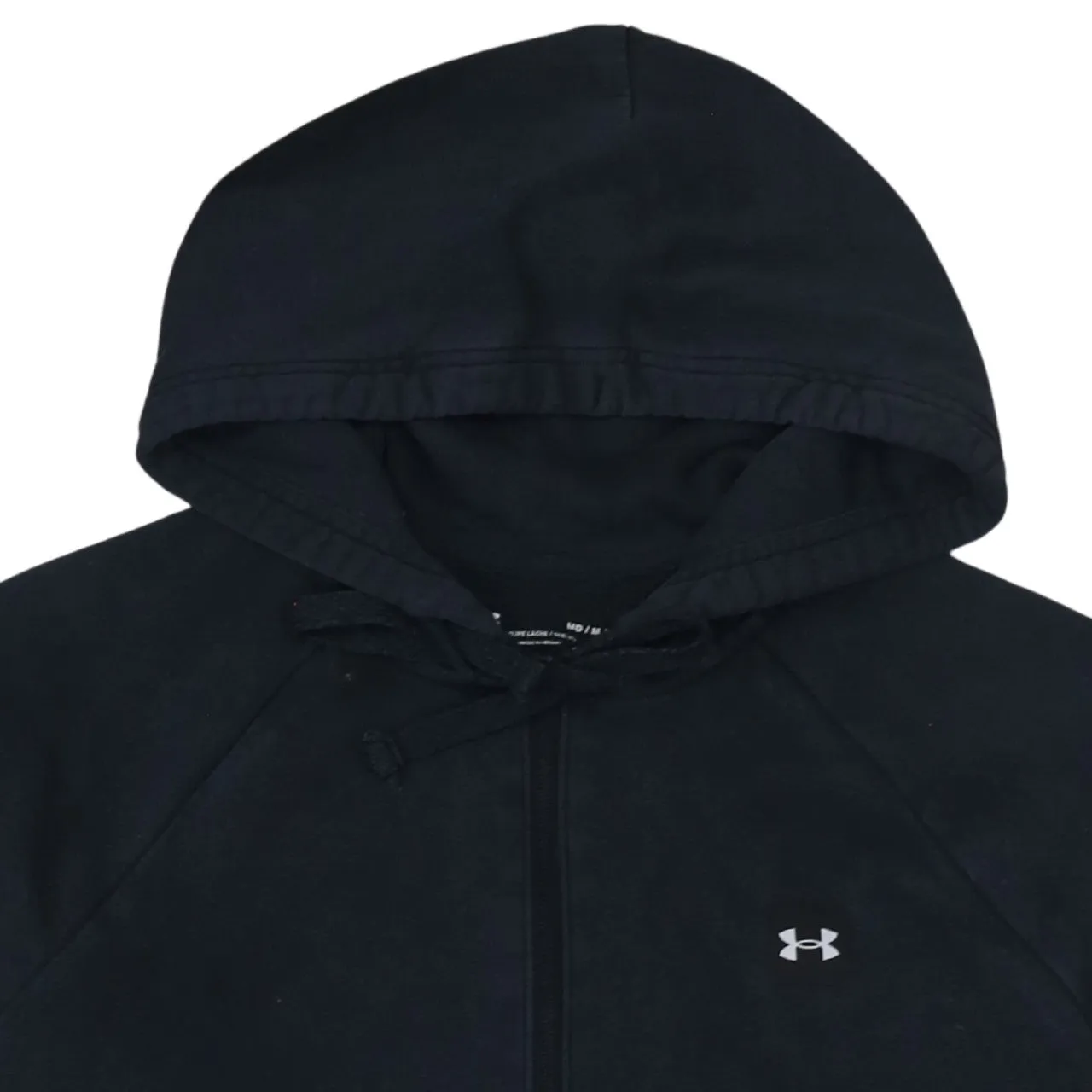 Under Armour Black Full Zip Hoodie Men's Medium Embroidered Chest Logo Split Pocket Sweatshirt sold by Vintage Club product image thumbnail 3