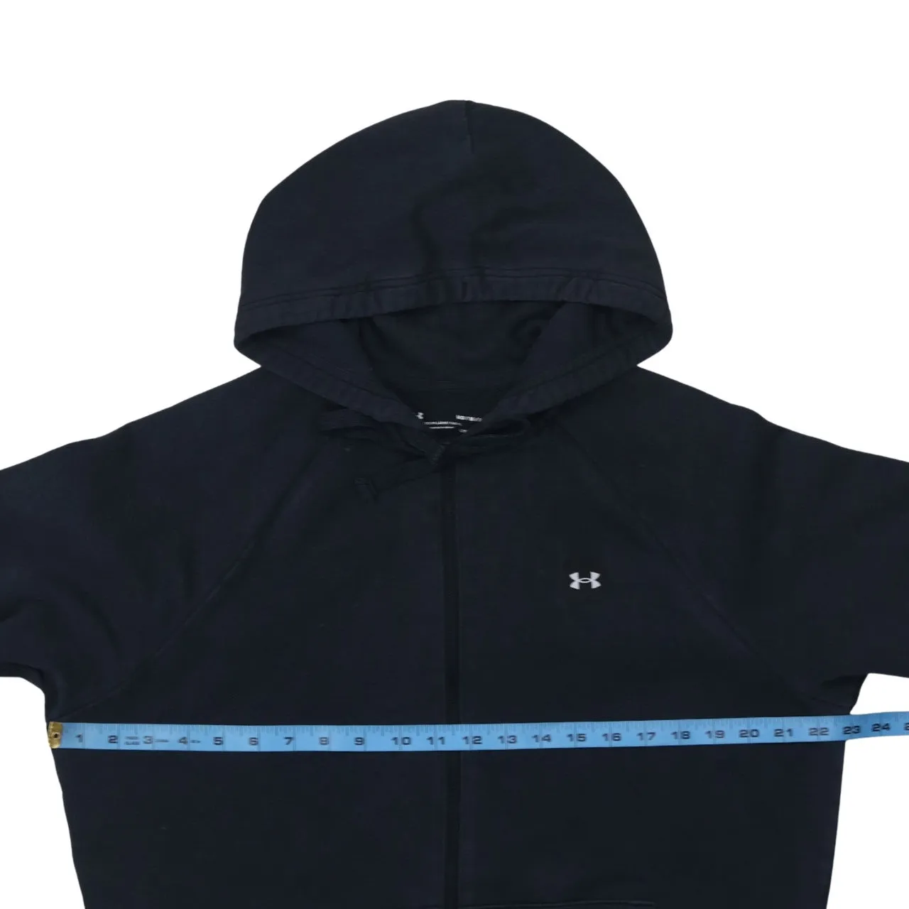 Under Armour Black Full Zip Hoodie Men's Medium Embroidered Chest Logo Split Pocket Sweatshirt sold by Vintage Club product image thumbnail 5