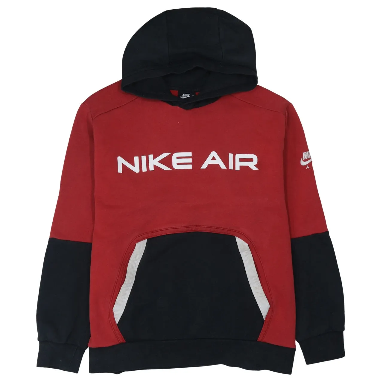 Nike Red Black Hoodie Men’s Large Nike Air Printed Logo Front Pouch Pullover Sweatshirt sold by Vintage Club