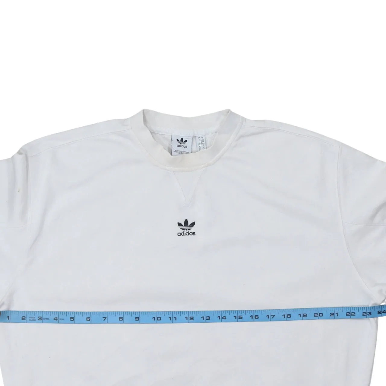 Adidas White Sweatshirt Women's XSmall Embroidered Trefoil Logo Crewneck Pullover Top sold by Vintage Club product image thumbnail 5