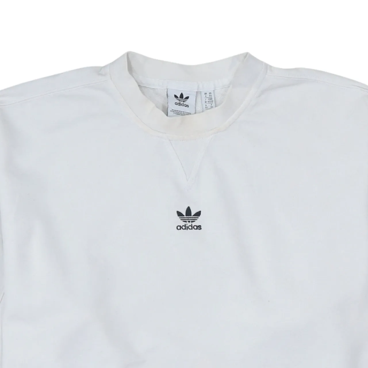 Adidas White Sweatshirt Women's XSmall Embroidered Trefoil Logo Crewneck Pullover Top sold by Vintage Club product image thumbnail 3