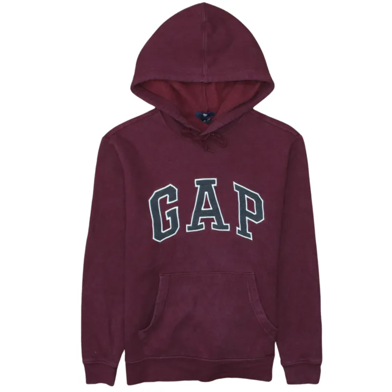Gap Burgundy Red Hoodie Men's XSmall Embroidered Logo Front Pocket Pullover Sweatshirt sold by Vintage Club