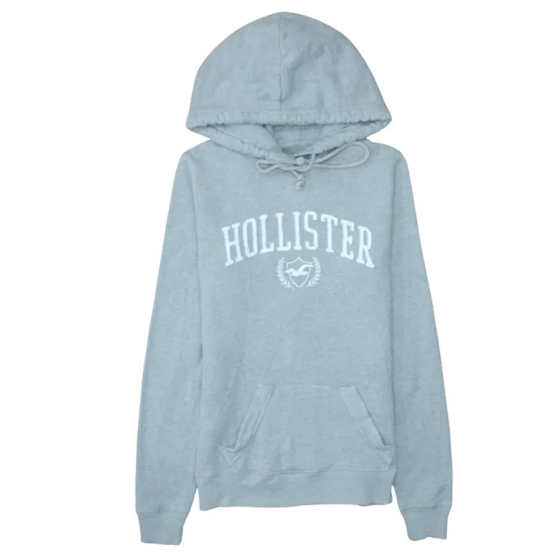 Hollister Light Grey Hoodie Men’s XSmall Embroidered Logo Front Pocket Pullover Sweatshirt sold by Vintage Club