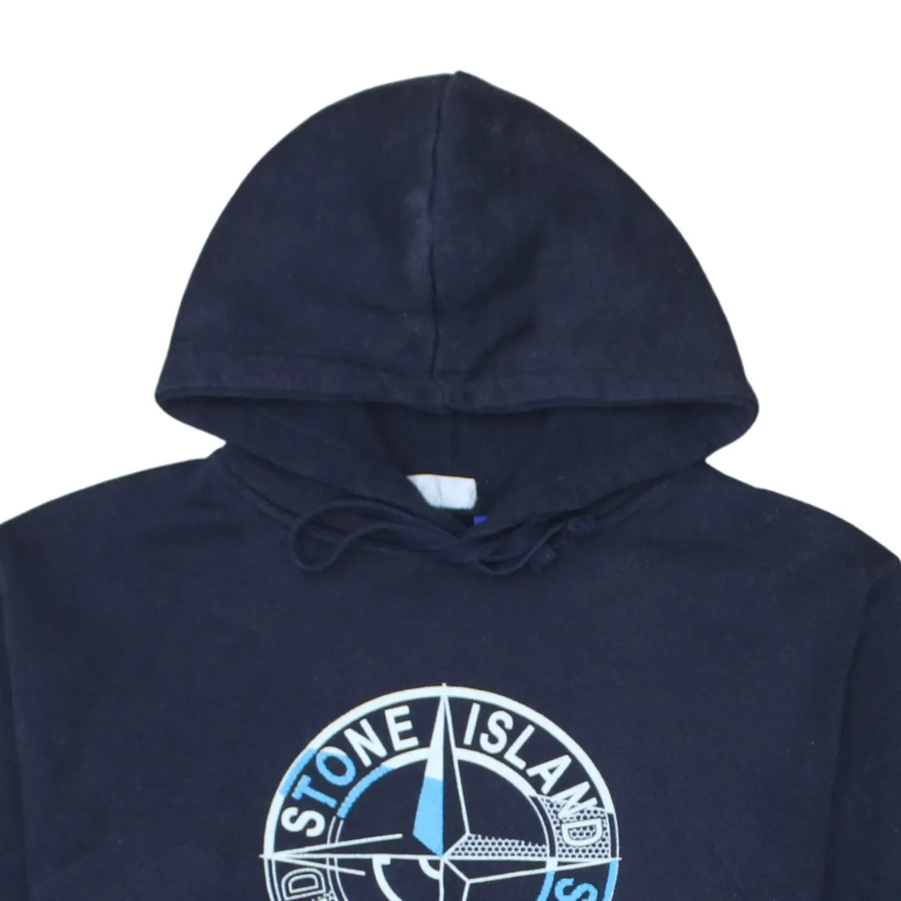 Stone Island Navy Hoodie Women’s XLarge Printed Compass Logo Fleece Pullover Sweatshirt sold by Vintage Club product image thumbnail 3