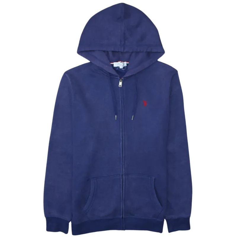 U.S Polo Assn Navy Blue Hoodie Men's Large Embroidered Chest Logo Zip Front Sweatshirt sold by Vintage Club
