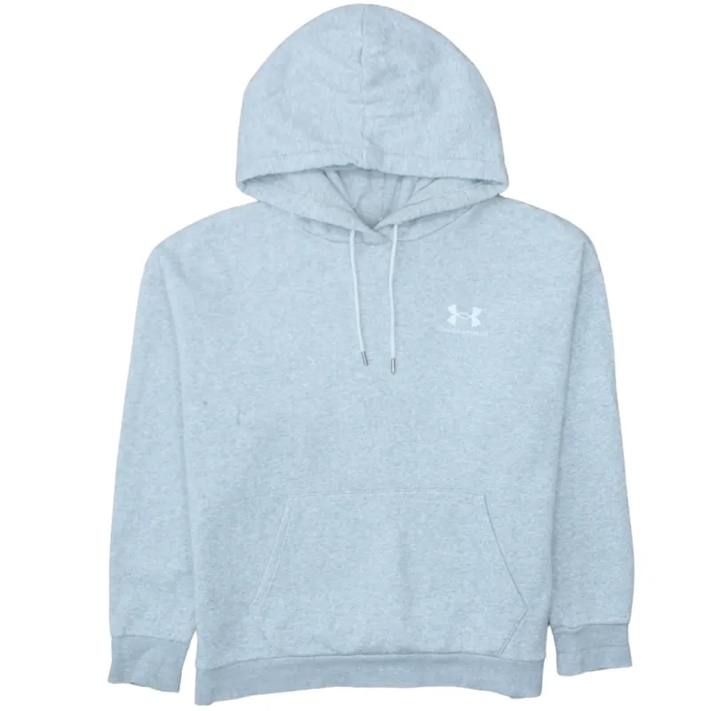 Under Armour Light Grey Hoodie Men's Large Printed Chest Logo Drawstring Pullover Sweatshirt sold by Vintage Club