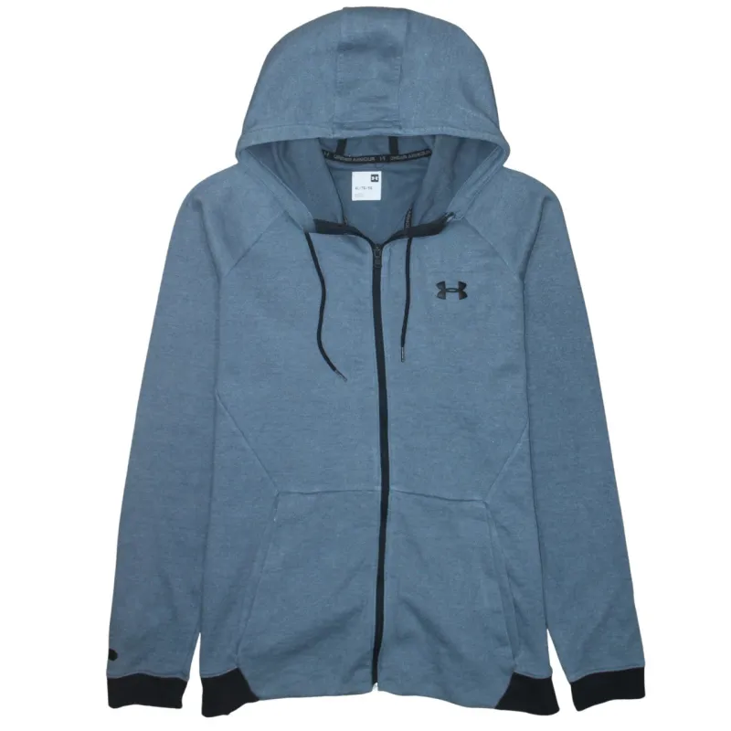 Under Armour Blue Zip Hoodie Men's XLarge Embroidered Logo Drawstring Hood Pockets Sweatshirt sold by Vintage Club