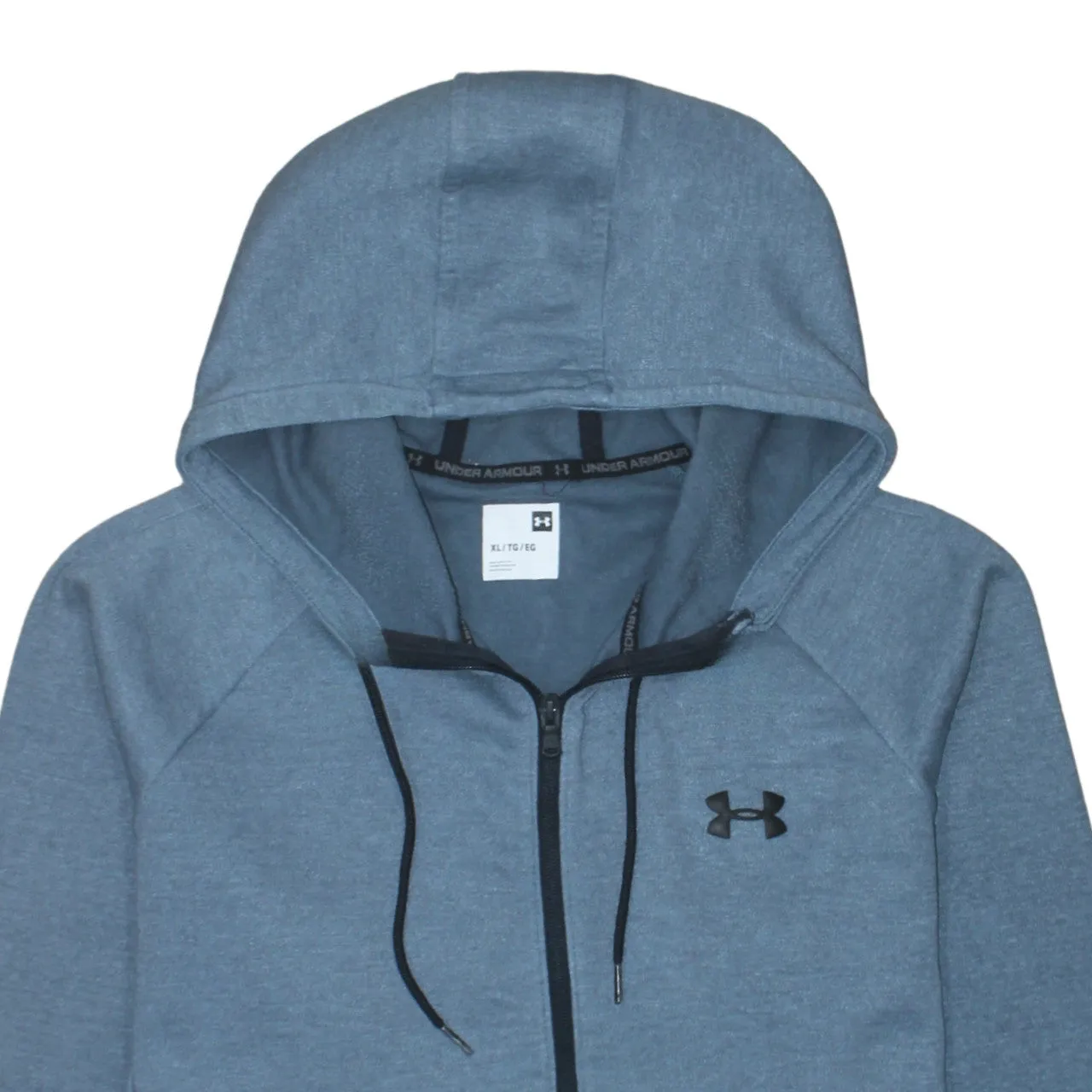 Under Armour Blue Zip Hoodie Men's XLarge Embroidered Logo Drawstring Hood Pockets Sweatshirt sold by Vintage Club product image thumbnail 3
