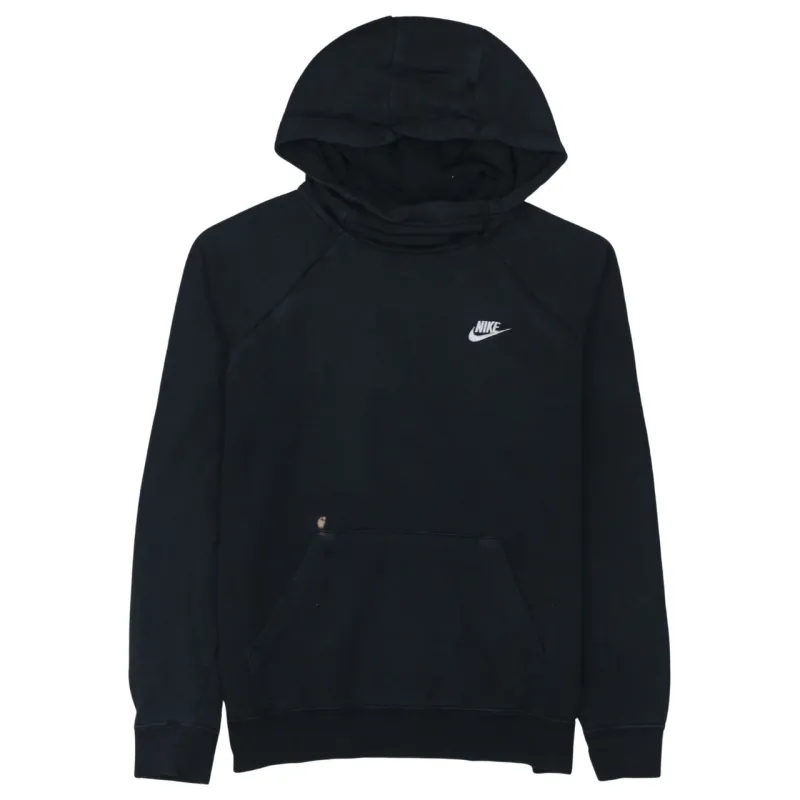 Nike Black Hoodie Men's Large Embroidered Swoosh Front Pocket Pullover Sweatshirt sold by Vintage Club