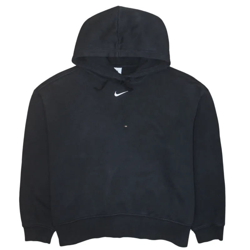 Nike Black Pullover Hoodie Men’s Large Embroidered Swoosh Minimalist Fleece Sweatshirt sold by Vintage Club