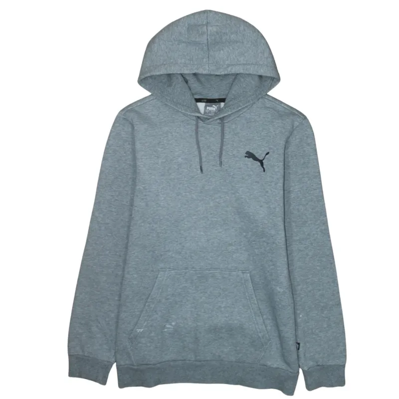 Puma Grey Hoodie Men's Small Printed Chest Logo Drawstring Hood Front Pocket Sweatshirt sold by Vintage Club