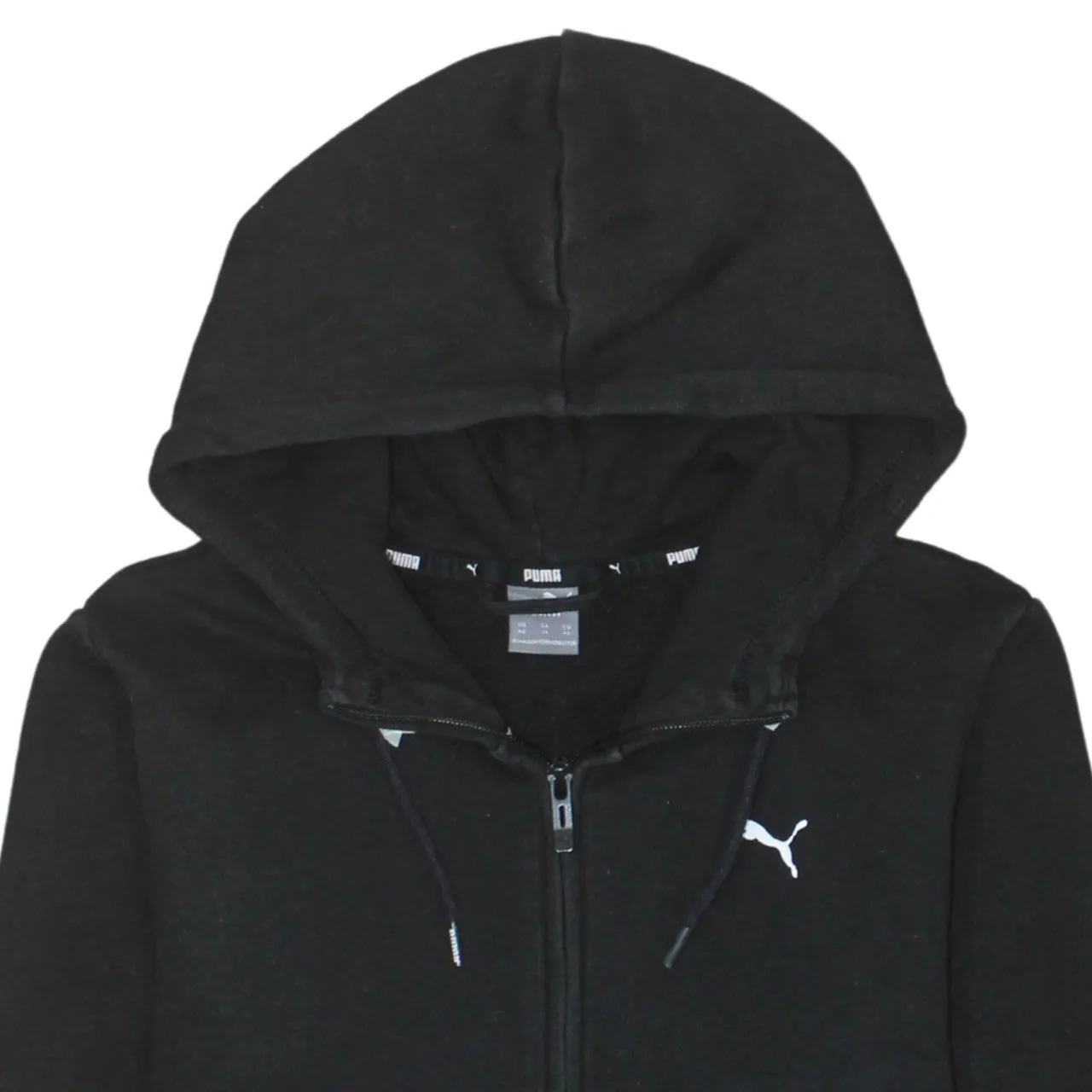 Puma Black Zip Hoodie Men's XSmall Embroidered Chest Logo Drawstring Hood Fleece Top sold by Vintage Club product image thumbnail 3