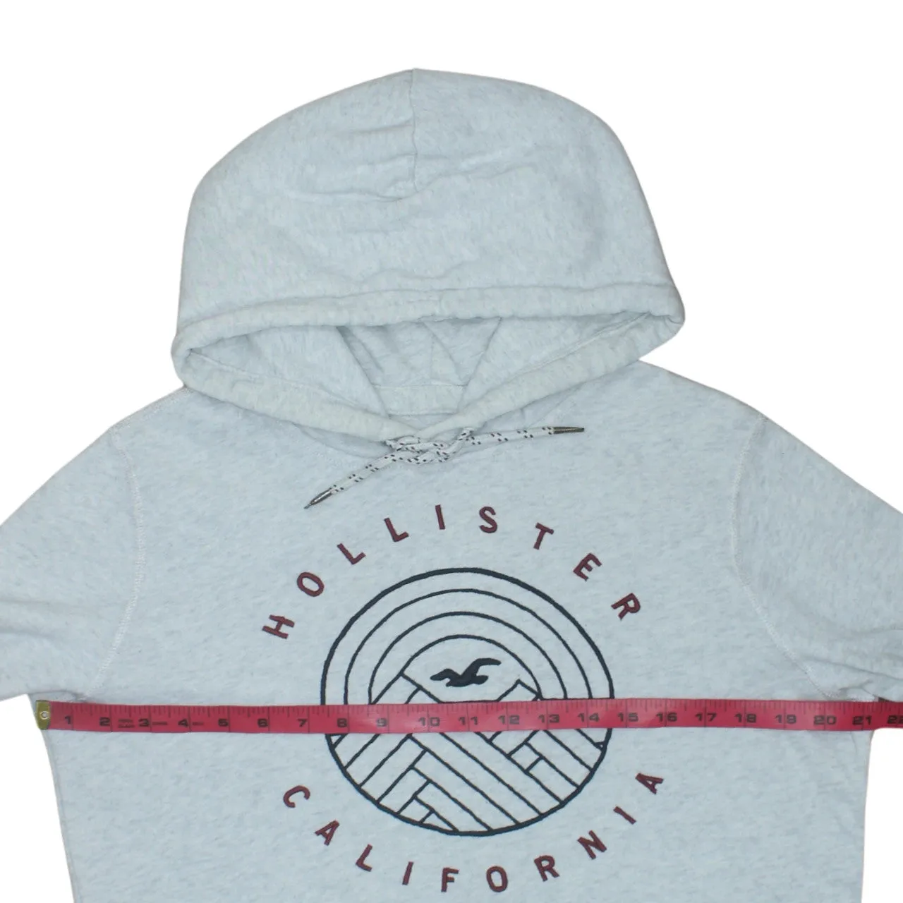 Hollister Light Grey Hoodie Men's Small Printed California Logo Front Pouch Pullover Sweatshirt sold by Vintage Club product image thumbnail 5