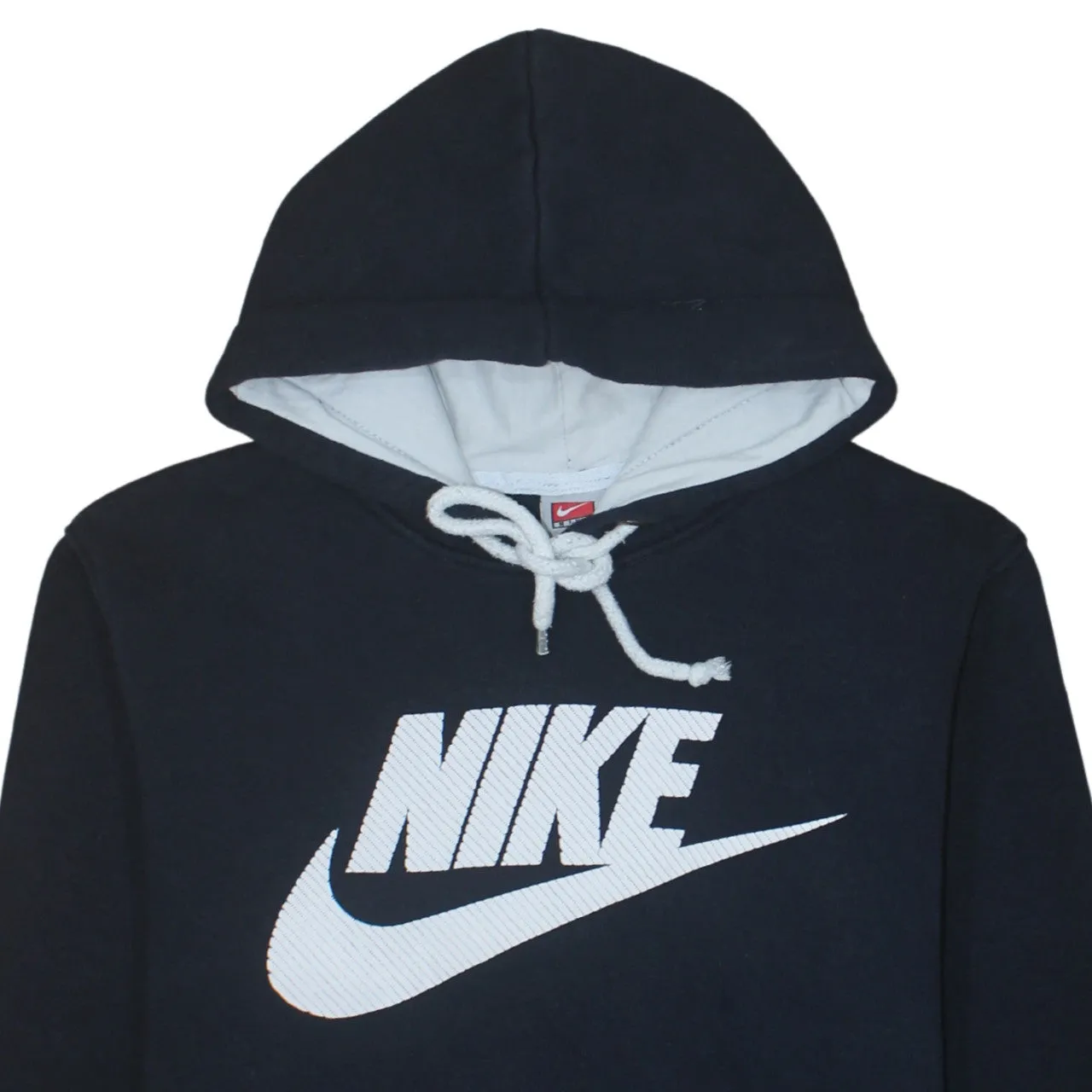 Nike Black Hoodie Men’s Medium Printed Big Logo Drawstring Hood Front Pocket Pullover sold by Vintage Club product image thumbnail 3