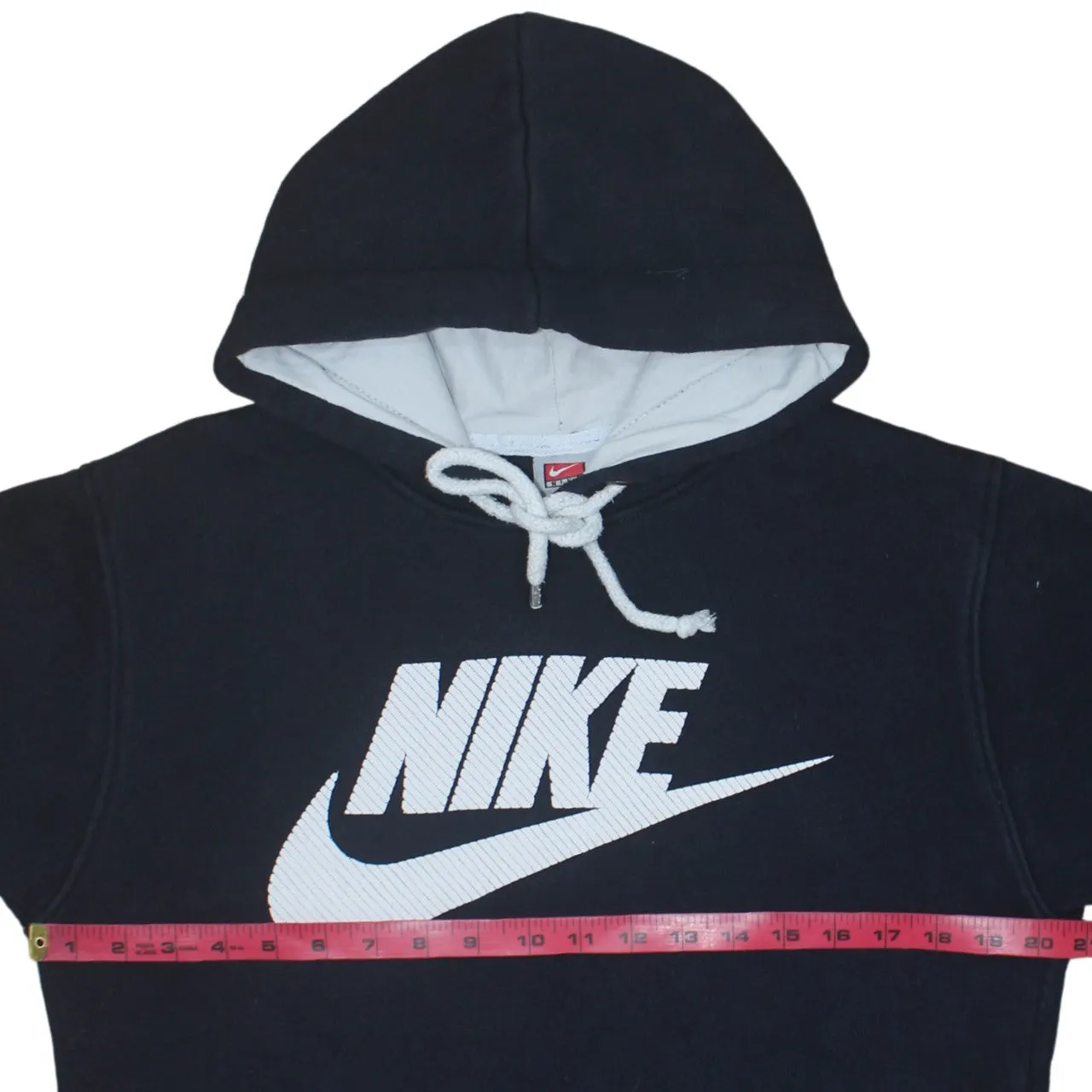 Nike Black Hoodie Men’s Medium Printed Big Logo Drawstring Hood Front Pocket Pullover sold by Vintage Club product image thumbnail 5