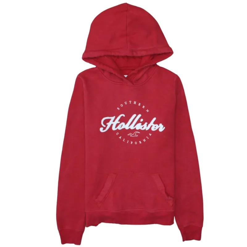 Hollister Burgundy Red Hoodie Men's XSmall Embroidered Logo Front Pocket Pullover Sweatshirt sold by Vintage Club