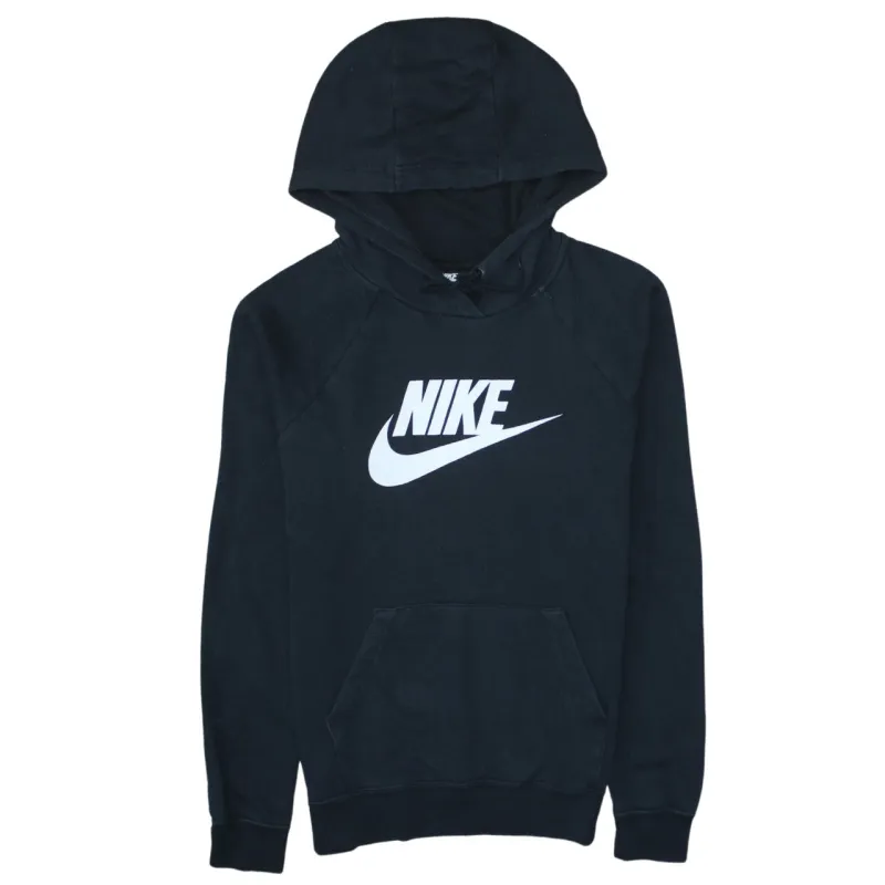 Nike Black Hoodie Men's Small Printed Big Logo Front Pouch Pullover Sweatshirt sold by Vintage Club