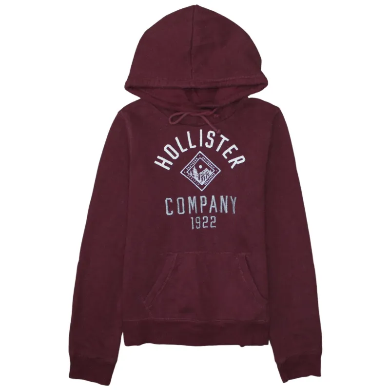 Hollister Burgundy Red Hoodie Women’s Medium Embroidered Logo Front Pocket Pullover Sweatshirt sold by Vintage Club