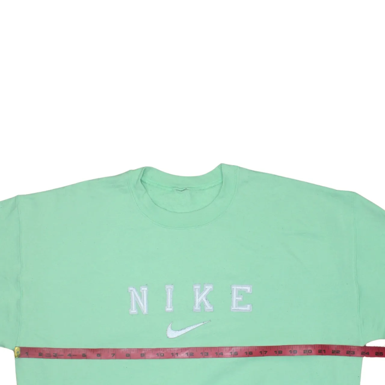 Nike Mint Green Sweatshirt Men's Large Embroidered Spellout Logo Crewneck Pullover Jumper sold by Vintage Club product image thumbnail 5