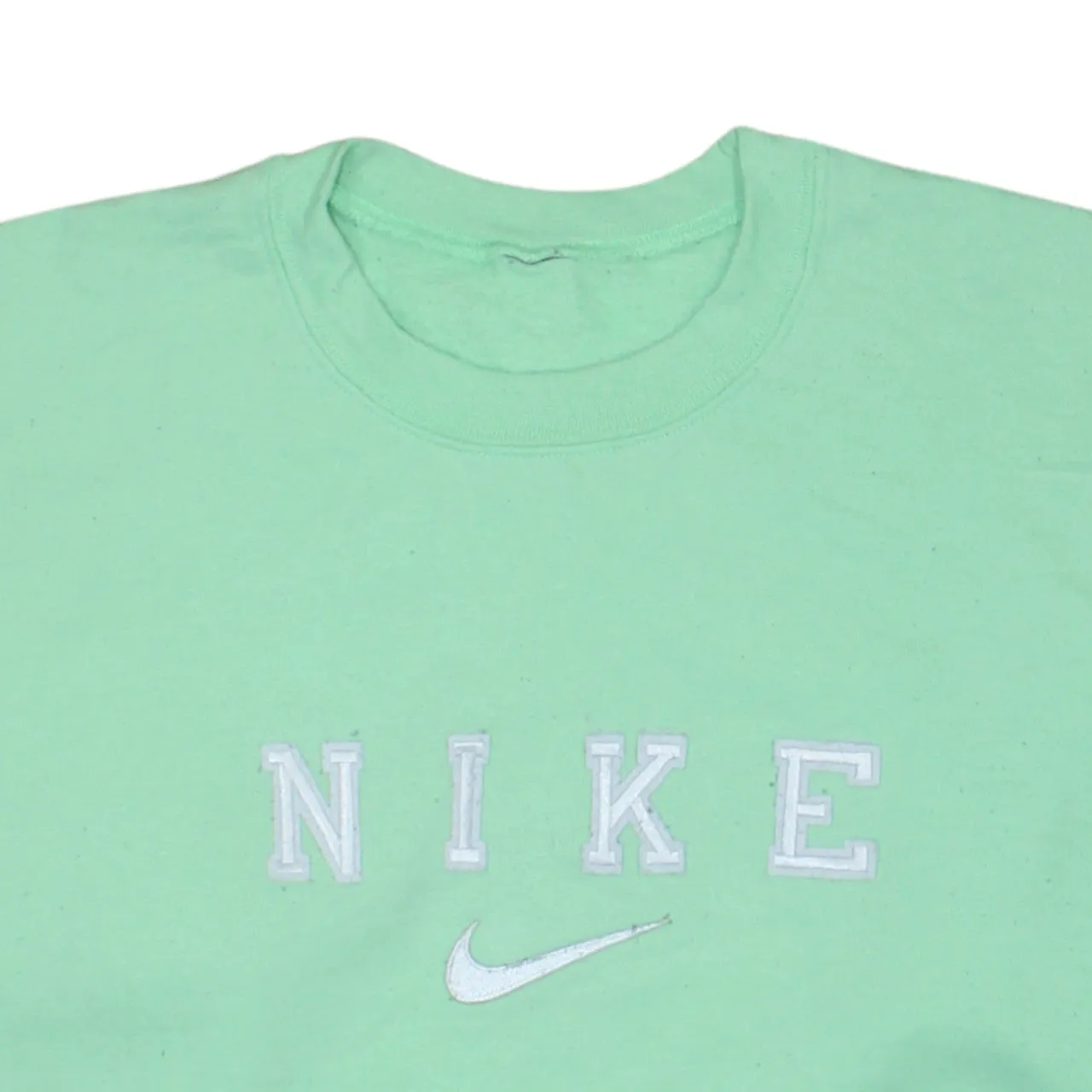 Nike Mint Green Sweatshirt Men's Large Embroidered Spellout Logo Crewneck Pullover Jumper sold by Vintage Club product image thumbnail 3