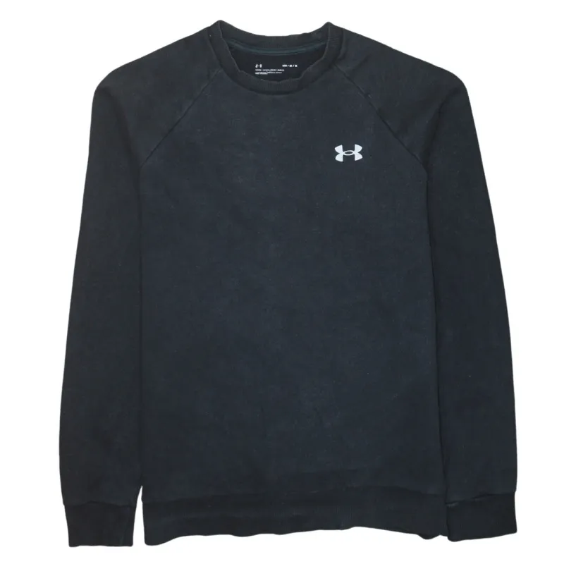 Under Armour Black Sweatshirt Men's Medium Small Logo Crewneck Pullover Fleece Top sold by Vintage Club