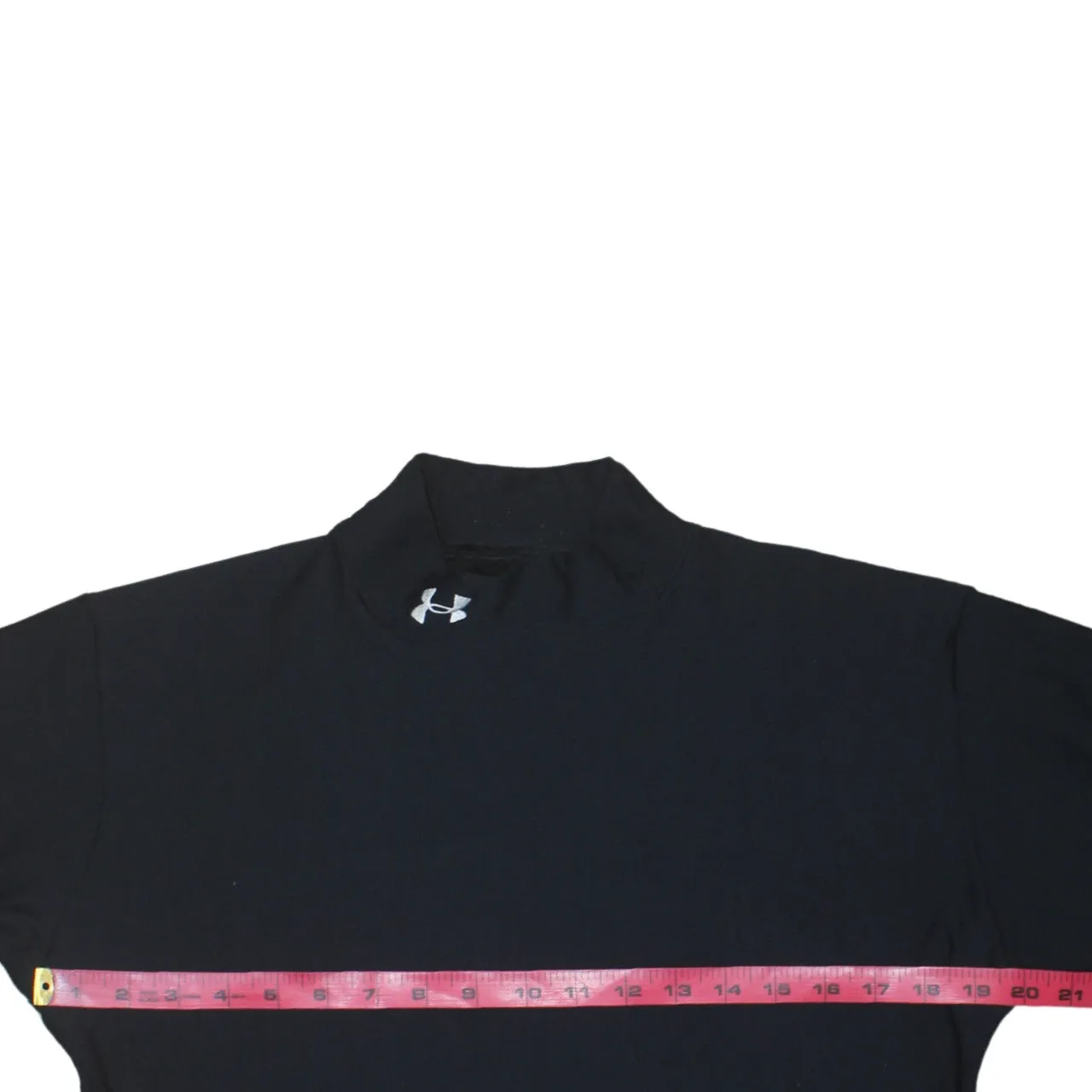 Under Armour Black Long Sleeve Top Men’s Small Mock Neck Printed Logo Base Layer T Shirt sold by Vintage Club product image thumbnail 5