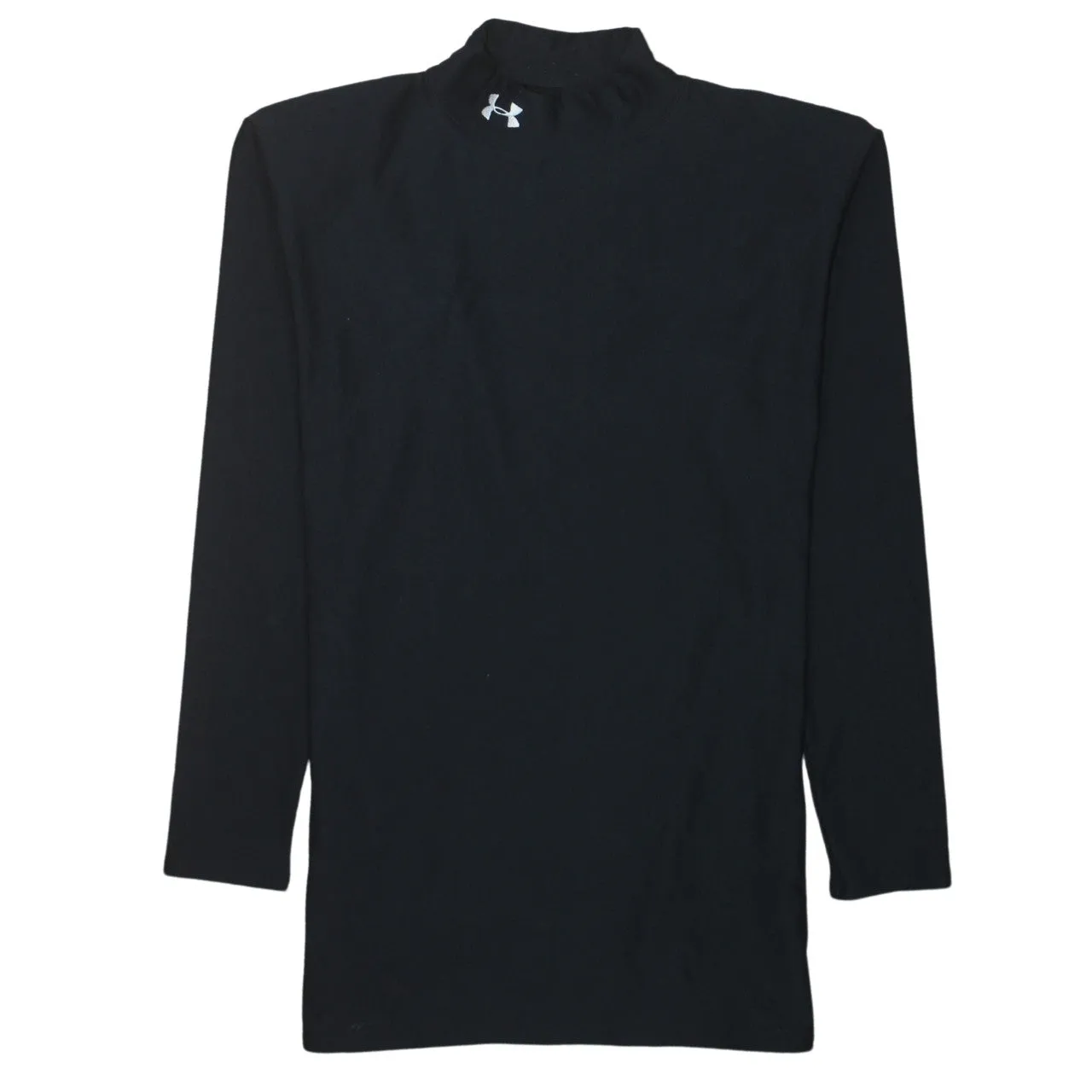 Under Armour Black Long Sleeve Top Men’s Small Mock Neck Printed Logo Base Layer T Shirt sold by Vintage Club product image thumbnail 2