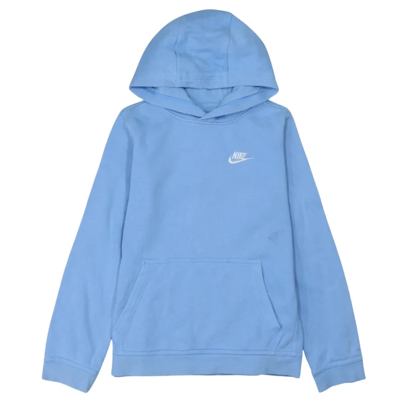 Nike Light Blue Hoodie Women’s Large Embroidered Swoosh Front Pocket Pullover Sweatshirt sold by Vintage Club