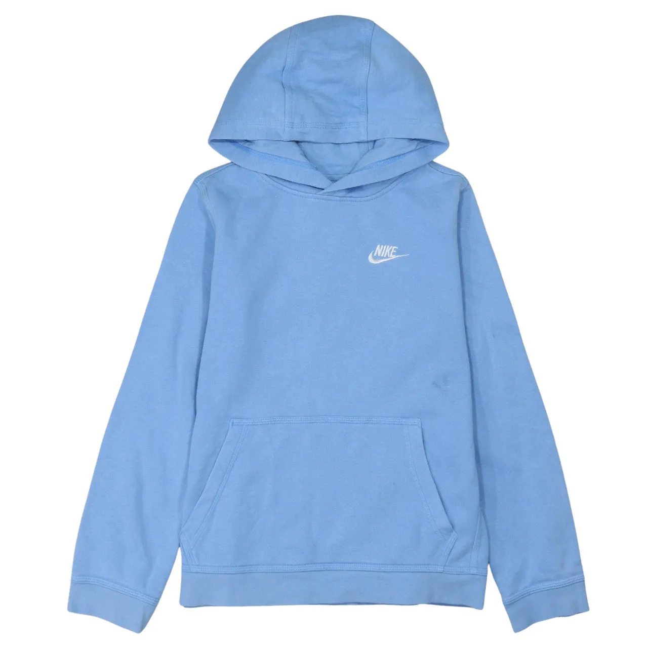 Nike Light Blue Hoodie Women’s Large Embroidered Swoosh Front Pocket Pullover Sweatshirt sold by Vintage Club
