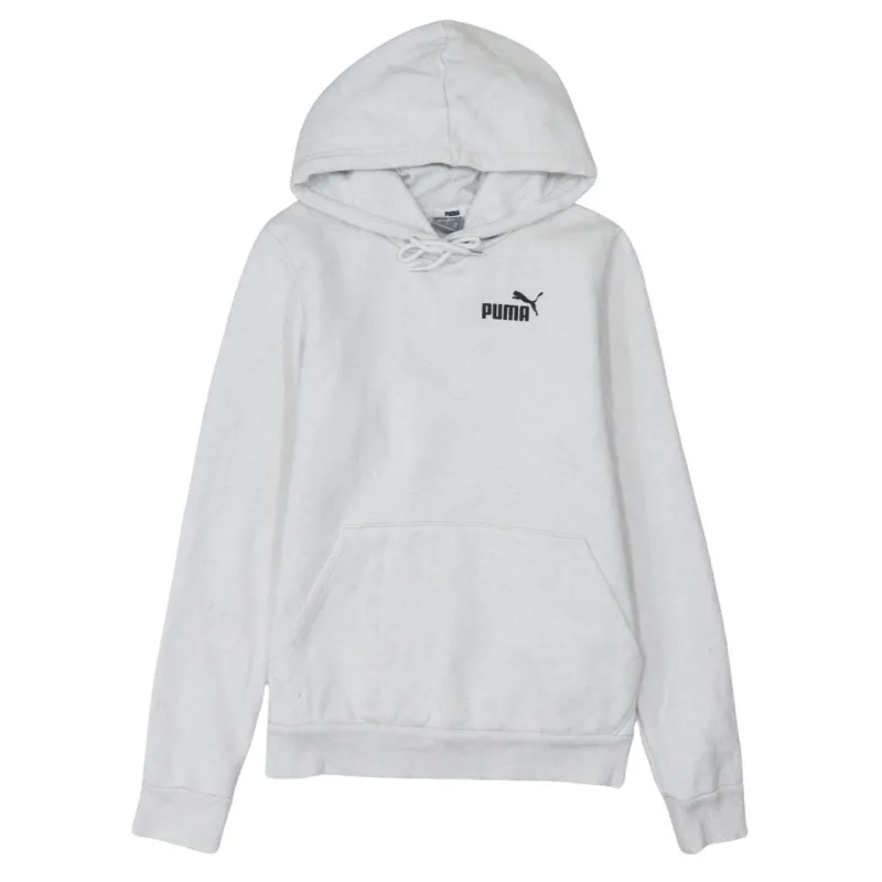 Puma Light Grey Hoodie Men's XSmall Embroidered Chest Logo Front Pocket Pullover Sweatshirt sold by Vintage Club