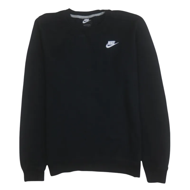Nike Black Sweatshirt Men's XSmall Embroidered Swoosh Logo Crewneck Pullover Jumper sold by Vintage Club